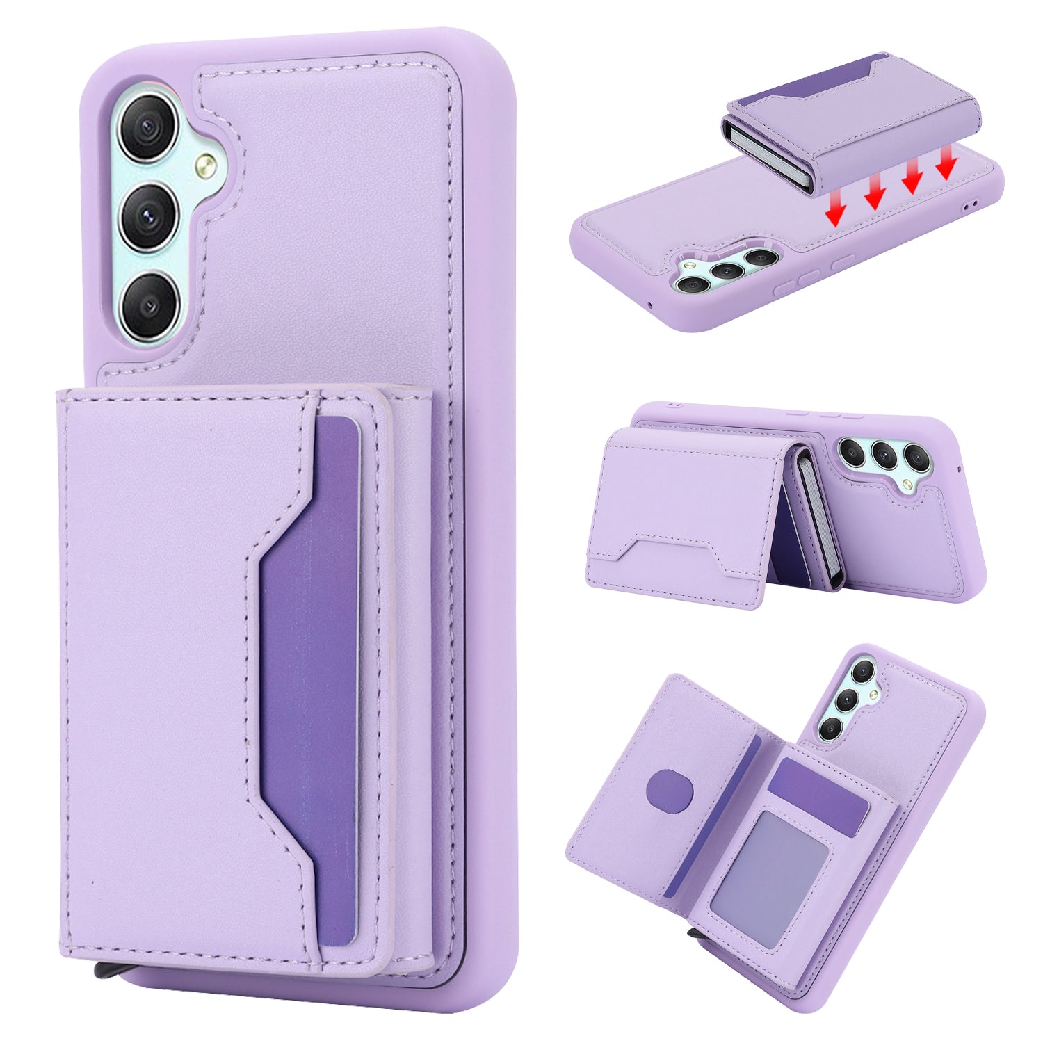 For Samsung Galaxy A34 5G Kickstand Case RFID Blocking Detachable Pop-Up Card Holder Phone Cover For Samsung Galaxy A34 5G Kickstand Case RFID Blocking Detachable Pop-Up Card Holder Phone Cover